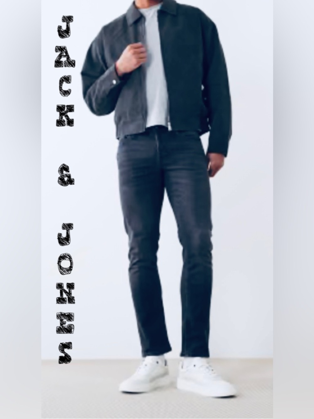 Mens slim fit washed black jeans